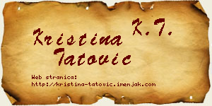 Kristina Tatović vizit kartica